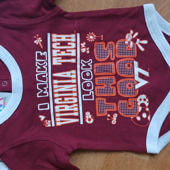Virginia Tech baby girl bodysuits set of 3, 0-3 months - Picture 2 of 5